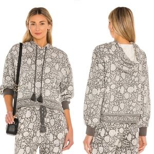 Cleobella Women's Anthropologie Jaidev Hoodie Sweater Tonal Block Grey Small New